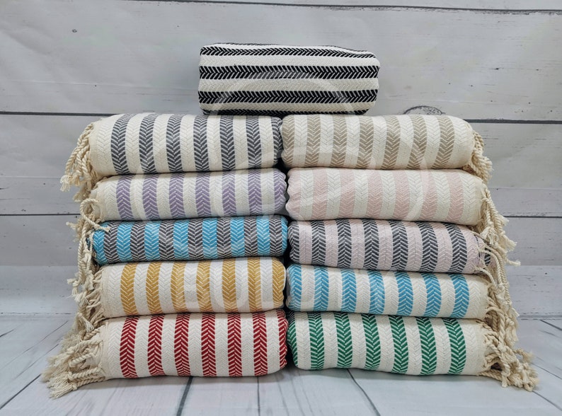 SOFT TURKISH THROW | Eco-Friendly Towels | Cotton Turkish Towel | Sand Free Towel | Premium High-Quality Turkish Towels | Natural Cotton image 1