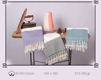 COTTON TURKISH TOWEL | Beach, Hammam, Bath Quick Dry Towel | Eco-Friendly Cotton Towel | Unique Home Bathroom Decor | Peshtemal Towels