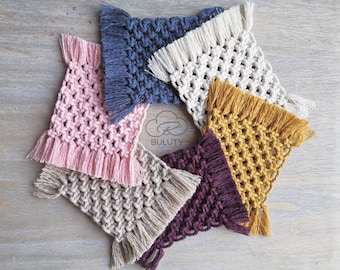 Handmade Macrame Coasters for Mugs, Drinks, Decoration Plant Pot Mat %100 Cotton Boho Style - UK SELLER