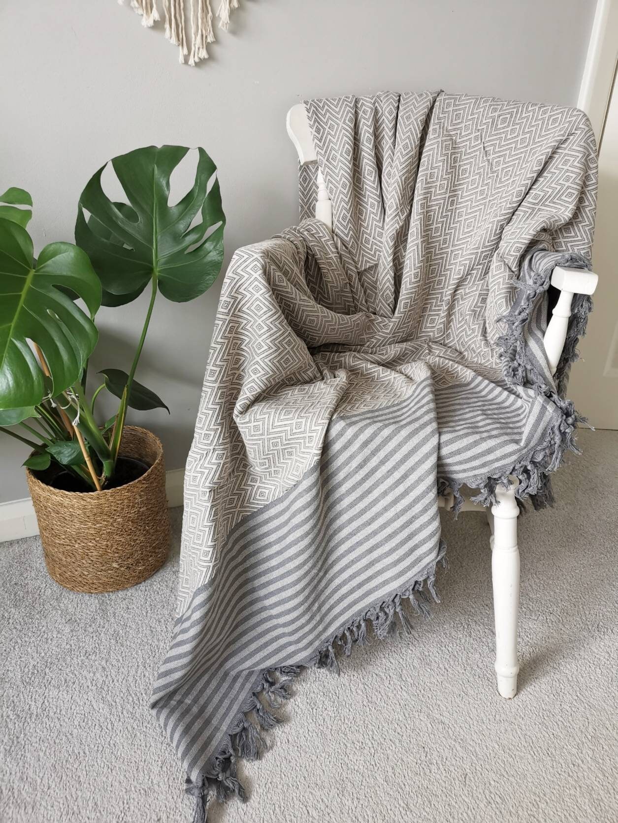 Soft Turkish Blanket Turkish Throw Blanket Jacquard Etsy UK