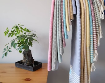 Soft Brown Turkish Fouta Towel, Eco Home Decor, Soft Sands