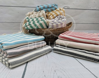 Set Of 2 , SOFT COTTON TOWEL Turkish Cotton, Peshtemal Gift, Eco Friendly, Beach Bath Towels, Quick Dry, Bridesmaid Wear