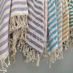 SOFT TURKISH THROW | Eco-Friendly Towels | Cotton Turkish Towel | Sand Free Towel | Premium High-Quality Turkish Towels | Natural Cotton image 6