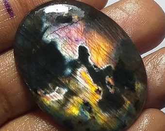 37x29x5 mm. Beautiful Multi Purple Spectrolite Labradorite Excellent Cabochons Purple Flasy loose gemstone handmade gemstone 53.80cts Rare