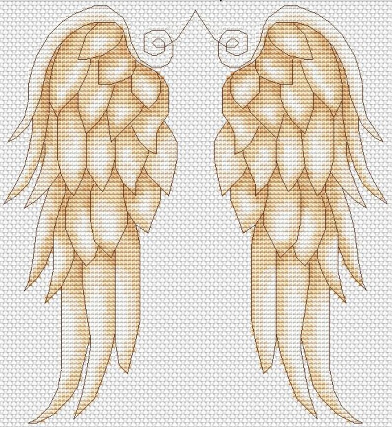 Modern cross stitch Nursery wall decor Instant download easy beginner Digital Format - PDF Angel Wings Cross Stitch Pattern Embroidery
