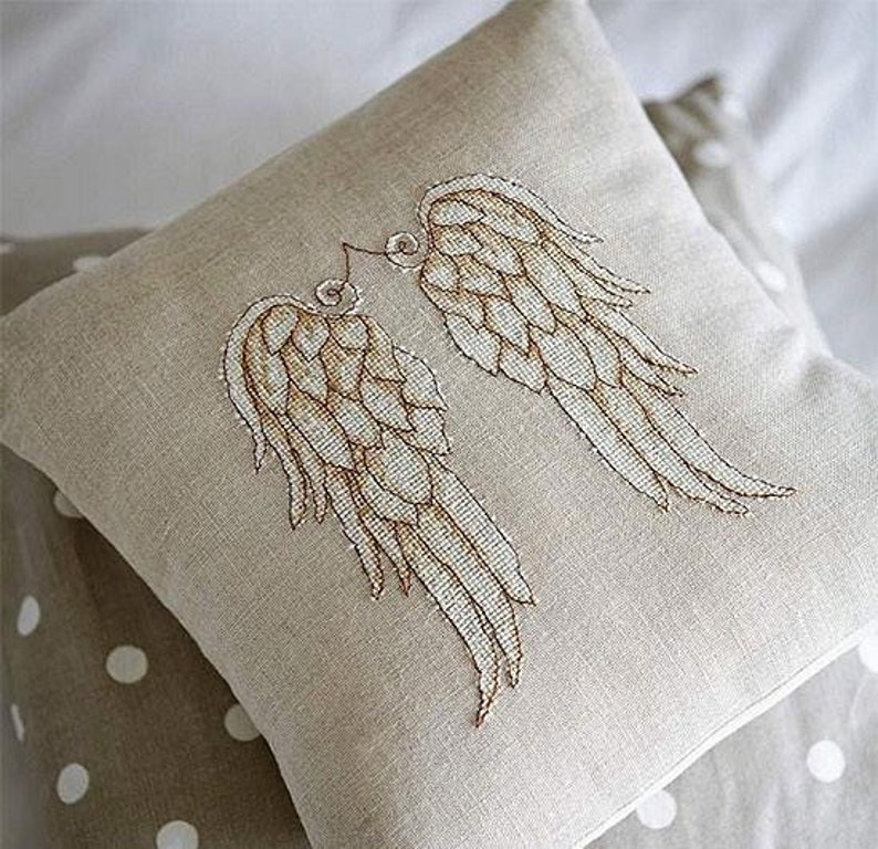 Modern cross stitch Nursery wall decor Instant download easy beginner Digital Format - PDF Angel Wings Cross Stitch Pattern Embroidery