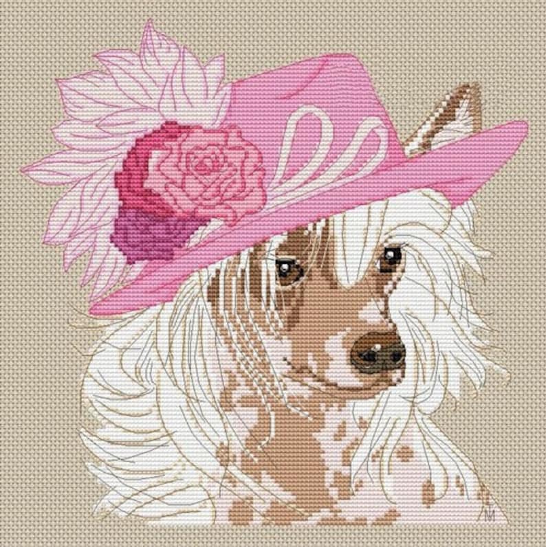 Chinese Crested Dog Counted Cross Stitch Pattern