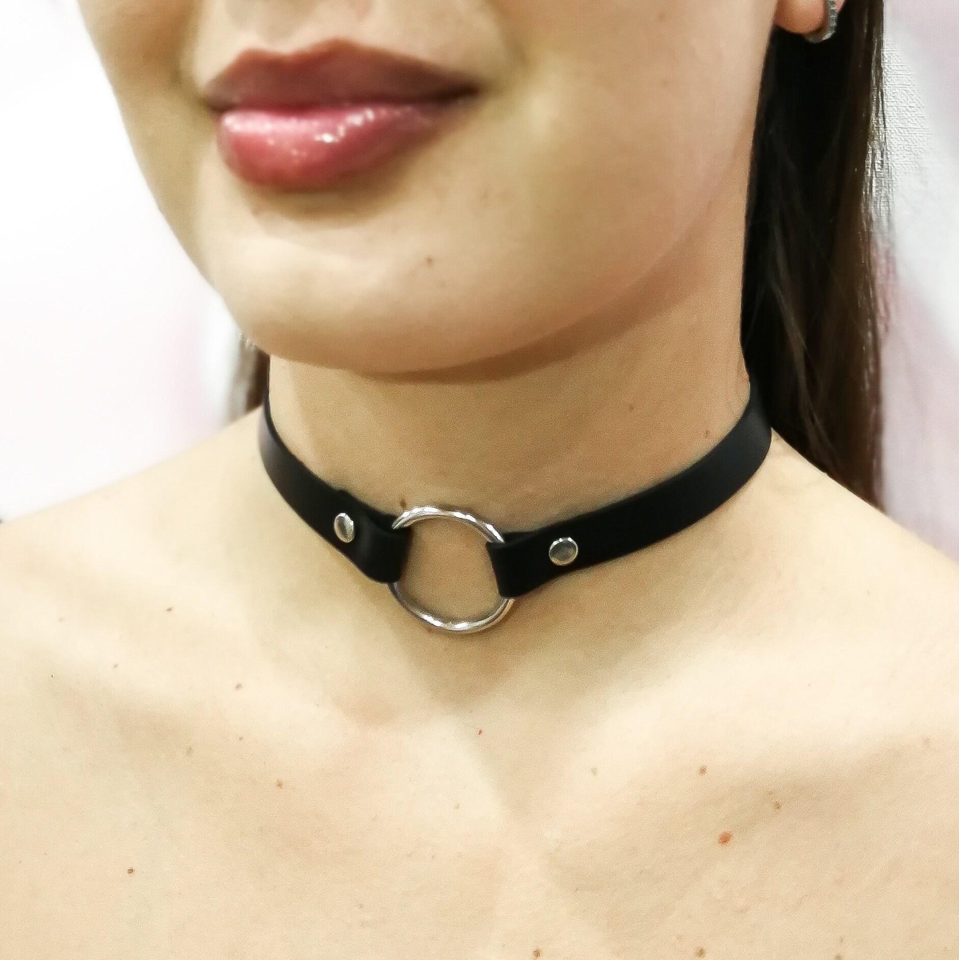 Black Leather O Ring Choker Collar Etsy Black Leather O Ring Choker Collar Etsy