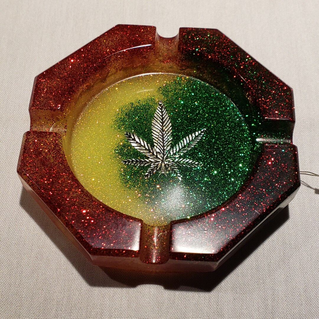 Handmade Resin Epoxy Light up Ashtrays Jamaican Rasta Etsy