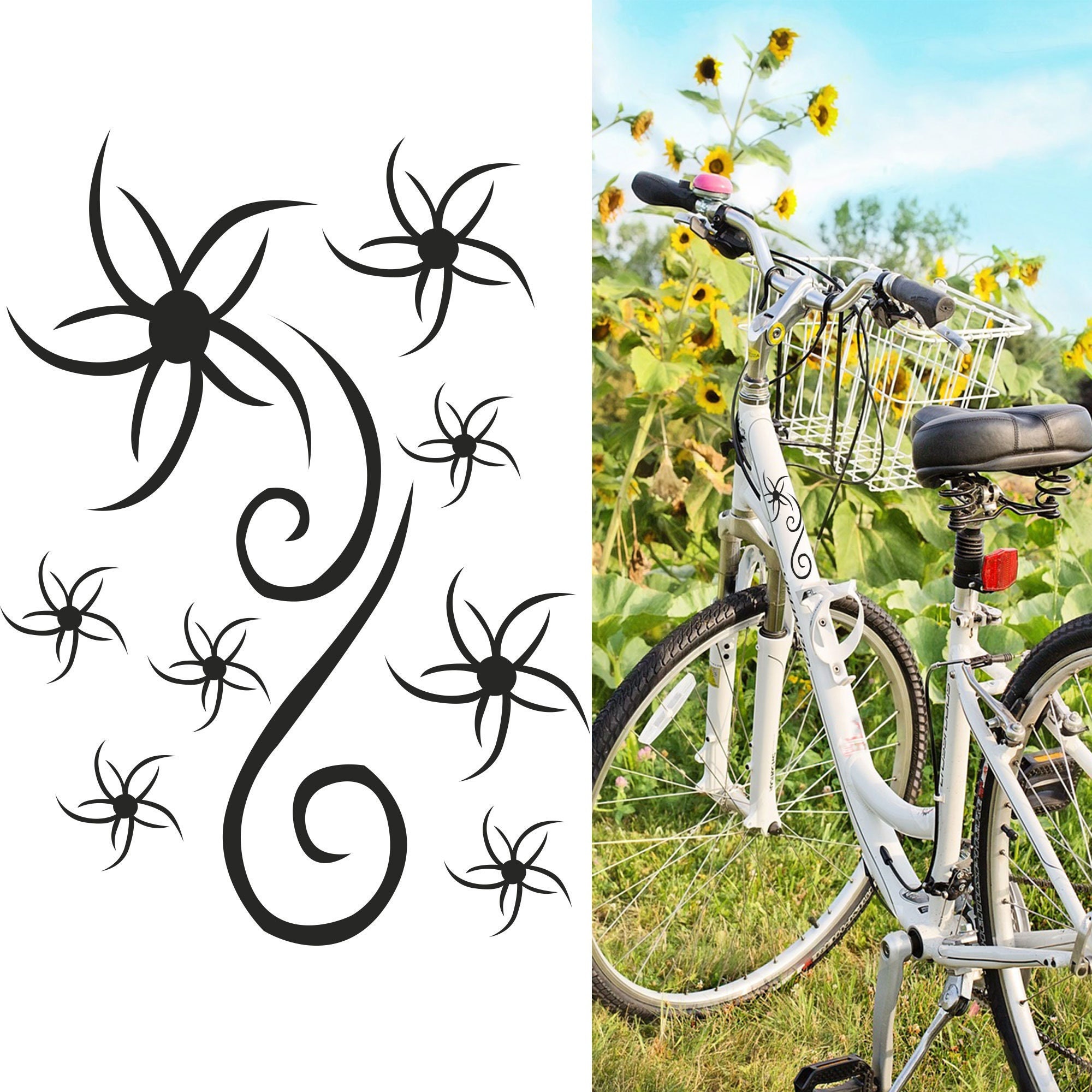 Divertenti adesivi decorativi per biciclette, frecce, decalcomanie per bici.  -  Italia