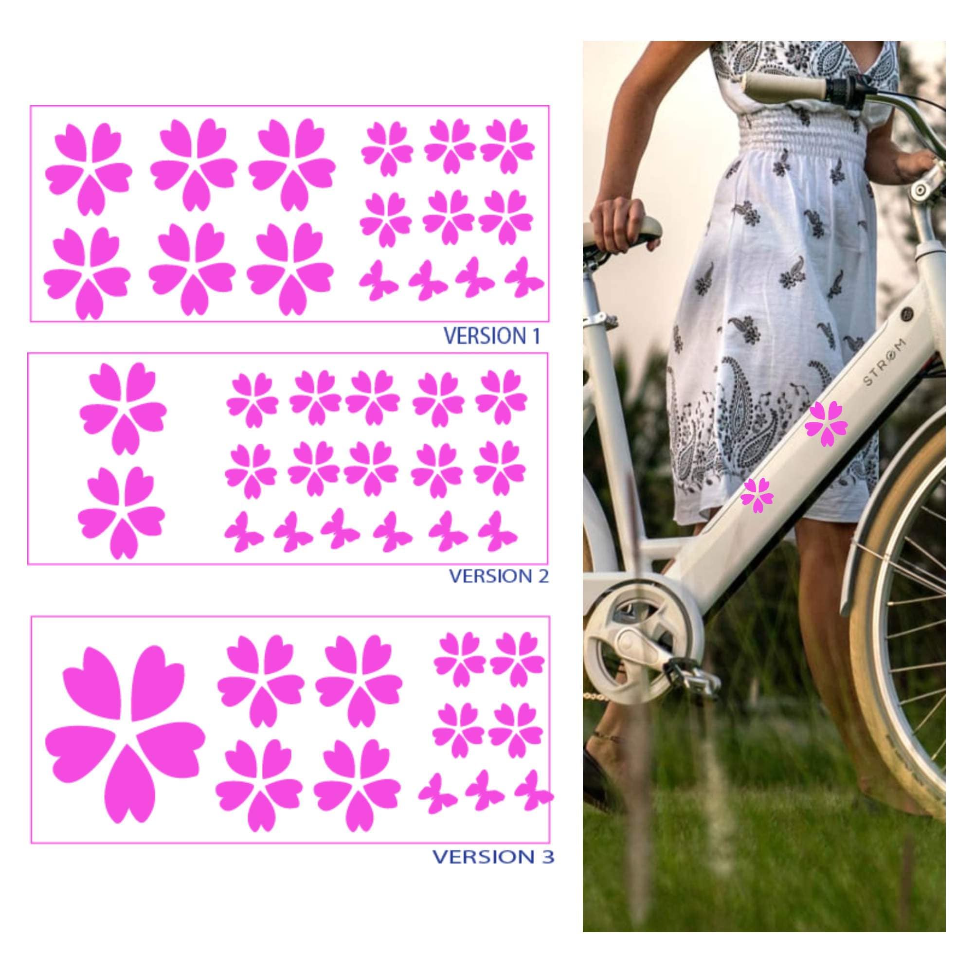 Pegatinas divertidas para decoración de parachoques de bicicleta,  calcomanías de vinilo para bicicleta DIY de flores