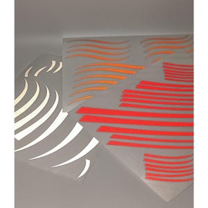 reflective decorative stickers for helmet and bicycle, stripes