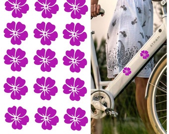 set of 15 in 1 inch size fun decorative stickers for bicycle, flowers bike decals.