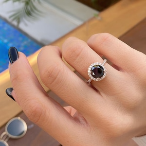 Rose gold black diamond promise ring top
