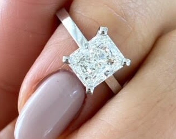 Featured listing image: Stunning Radiant Cut 1.70 Carat IGI Certified Lab Grown Diamond Engagement Ring E/VS1 - The Perfect Promise Ring