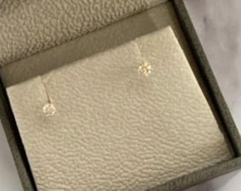 0.26 Ct Diamond Studs, Natural Diamond Earrings in 14k Solid Gold