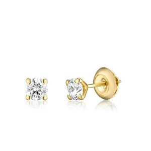 0.6 Ct Solitaire Diamond Stud Earrings, Classic Diamond Earring Studs ...