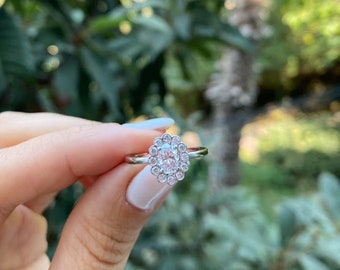 Oval Halo Engagement Ring, Oval Cut Engagement Promise Ring