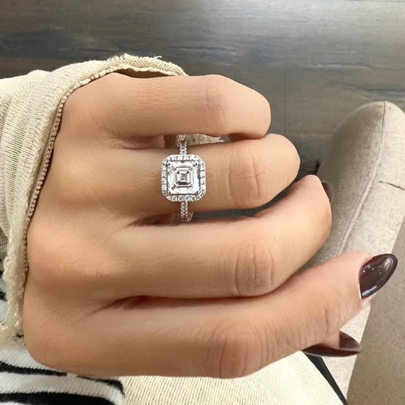 Vintage Art Deco Ring Setting Style - Royal Crown 1/2 Carat Antique Style Engraved Engagement Ring Setting in 14K or 18K White Gold | 5.5mm Round Ring