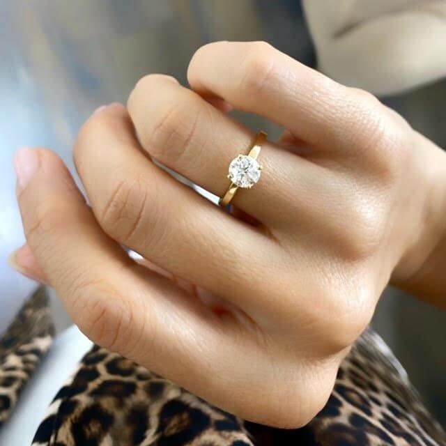 Deborah Diamond Engagement Ring -18K Yellow Gold, Hidden Halo, 1.50 Carat,  – Best Brilliance
