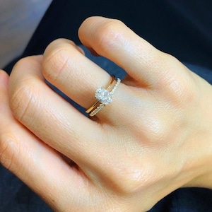 0.7 Ct Oval Cut Diamond Engagement Ring 14k Solid Gold Solitaire