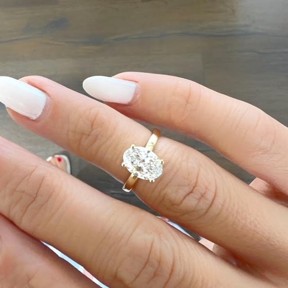 1.20 Carat D VS1 Oval Lab Grown Diamond Engagement Ring IGI Certified 14K Gold