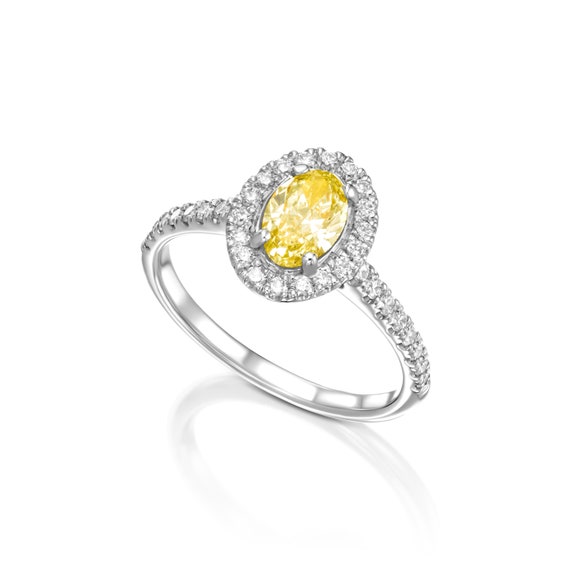 Fancy Yellow Diamond Engagement Ring Oval Fancy Yellow Engagement