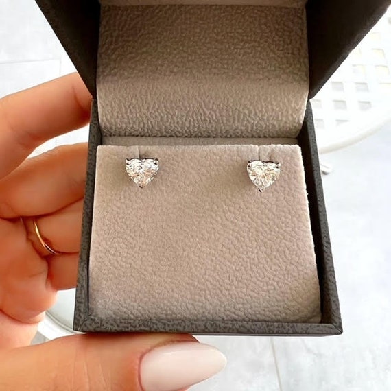 Lightbox 2-Carat Lab Grown Diamond Solitaire Stud Earrings in White/14K White Gold