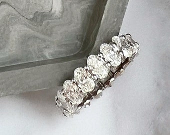 3.00 Carat Lab Grown Diamond Oval Cut Full Eternity Band E VS1