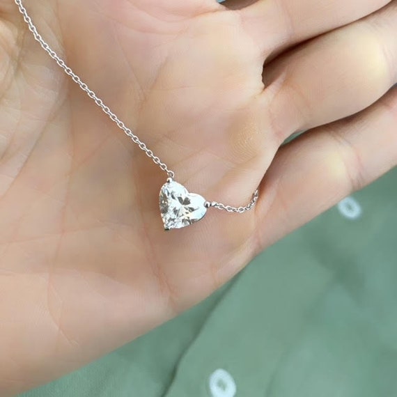 Heart Shape Diamond Tennis Necklace
