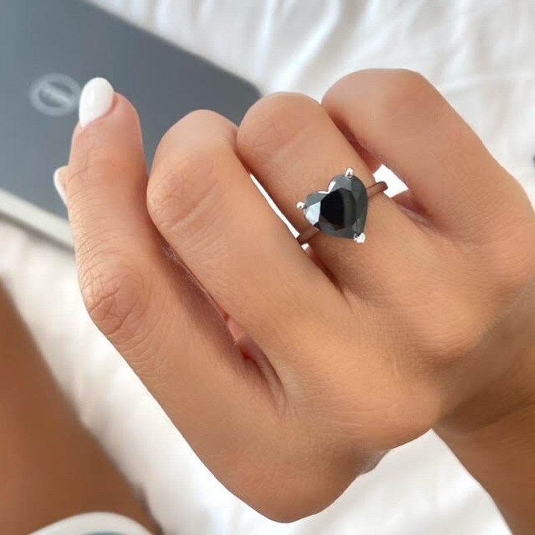 Effy Womens Diamond Accent Genuine Black Onyx 14K Gold Heart Cocktail Ring