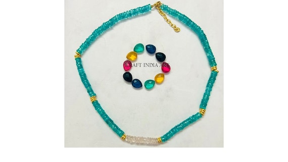 Beautiful Designer Heishi Beads Necklace With Semi Precious Stone