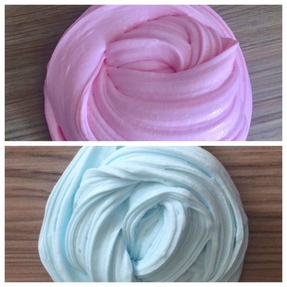 UK SELLER HOMEMADE GLOSSY SLIME COTTON CANDY PINK OR BLUE 