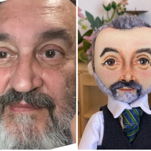 Portrait doll with hand painted face, look alike me doll, replica mini me art doll, custom portrait doll gift, christmas gift for grandpa
