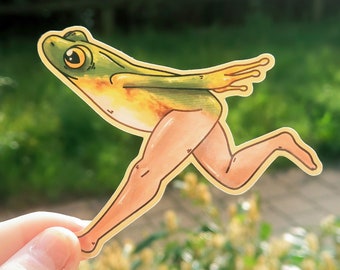 Frog with Legs Sticker – Vinyl Sticker – Stationery – Waterproof – Weird – Frog Sticker – Laptop Sticker – aoyuna