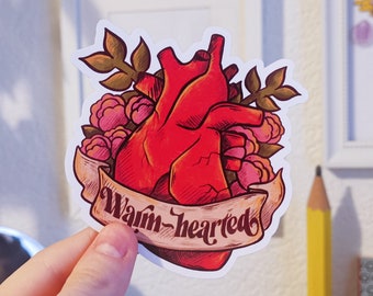 Heart Sticker – Vinyl Sticker – Stationery – Waterproof – Vintage– Floral – aoyuna