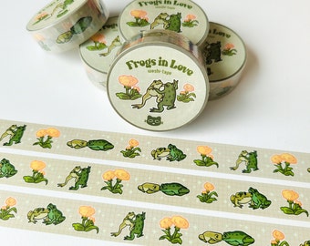 Frogs in Love – WashiTape – Scrapbooking – Removable – Froggy – Kawaii – Tapes – aoyuna