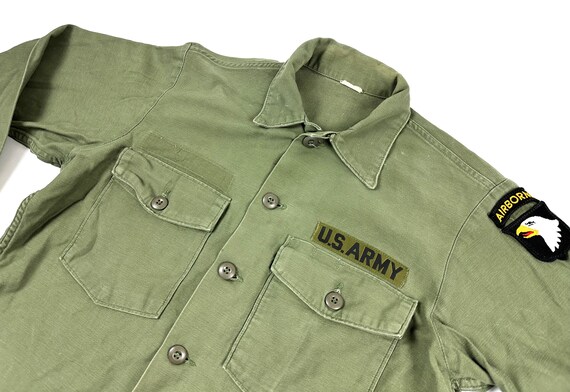 Vintage OG-107 Sateen US Airborne Military Shirt - image 4