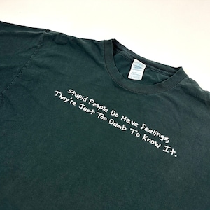 Vintage Faded Black Novelty Stupid People Shirt