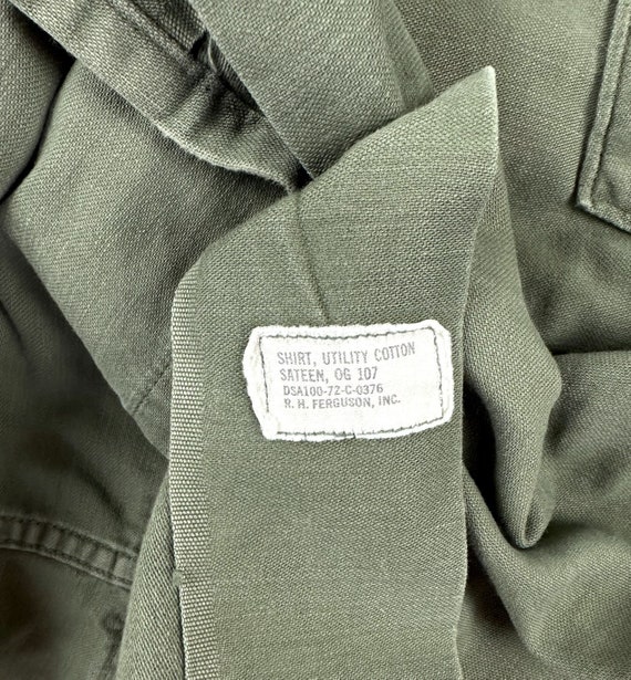 Vintage OG-107 Sateen US Airborne Military Shirt - image 10