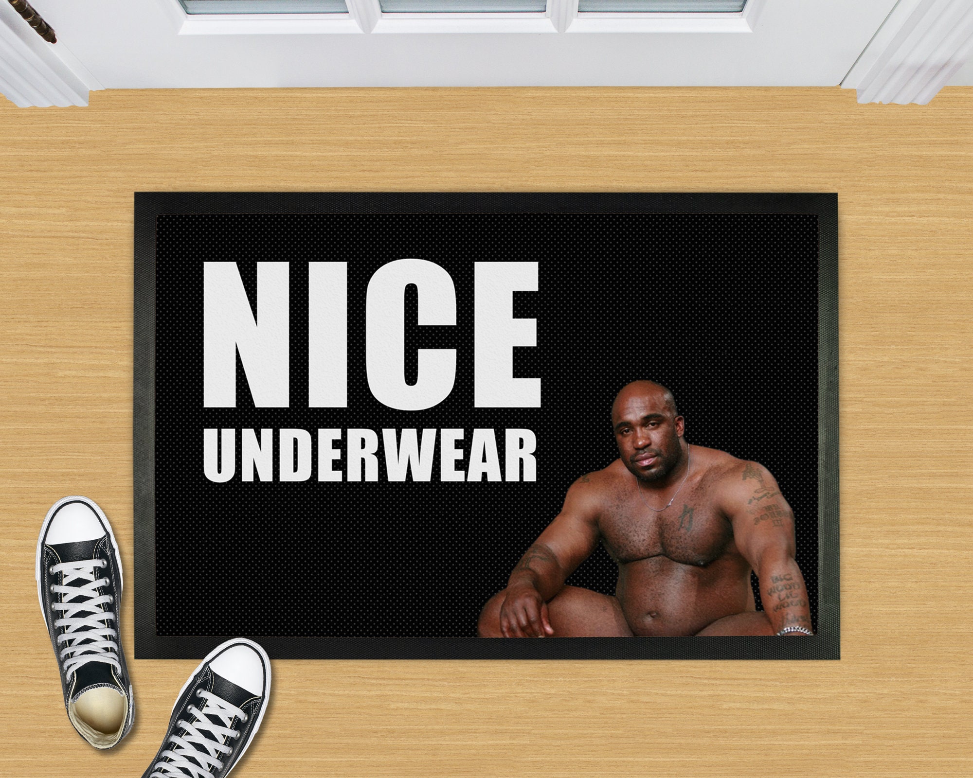 Nice Underwear Doormat, Funny Doormat, Take off Doormat, Barry Wood