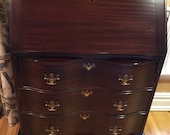 Antique Vintage Secretary With Curved Front Ball Claw Feet