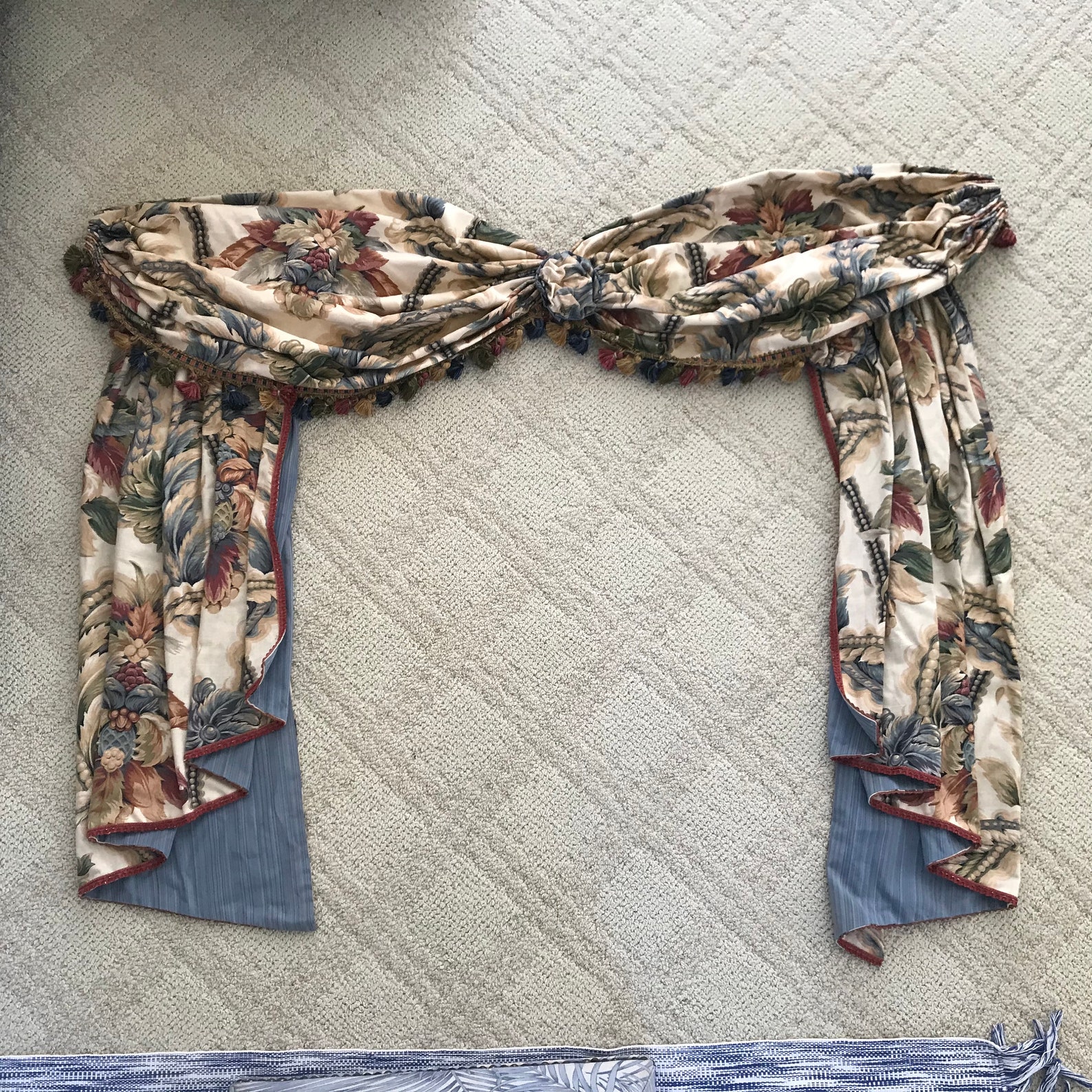 Custom Made Designer Jabot and Valance Swag Window Treatments Etsy