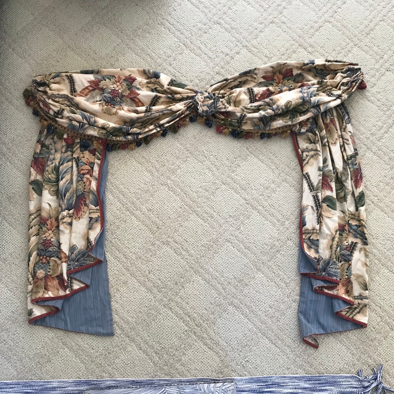 Custom Made Designer Jabot and Valance Swag Window Treatments Etsy