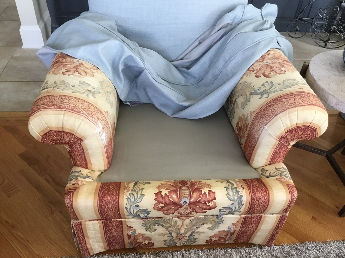 Henredon fireside club chair with custom slip covers Etsy