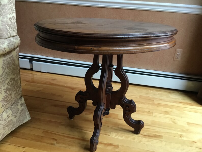 Antique Wood Carved Serving Table Etsy