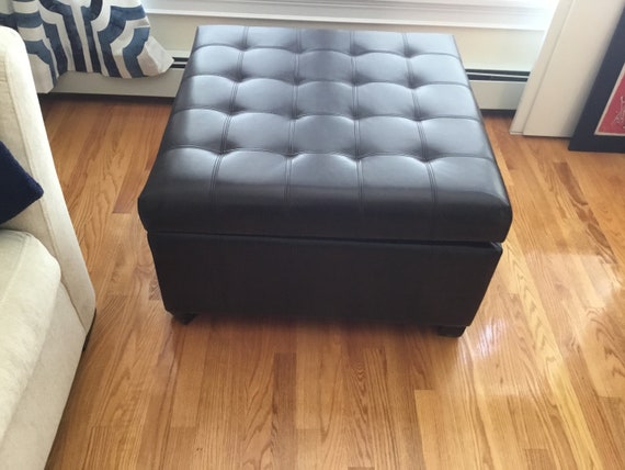 Leather 2024 ottoman etsy