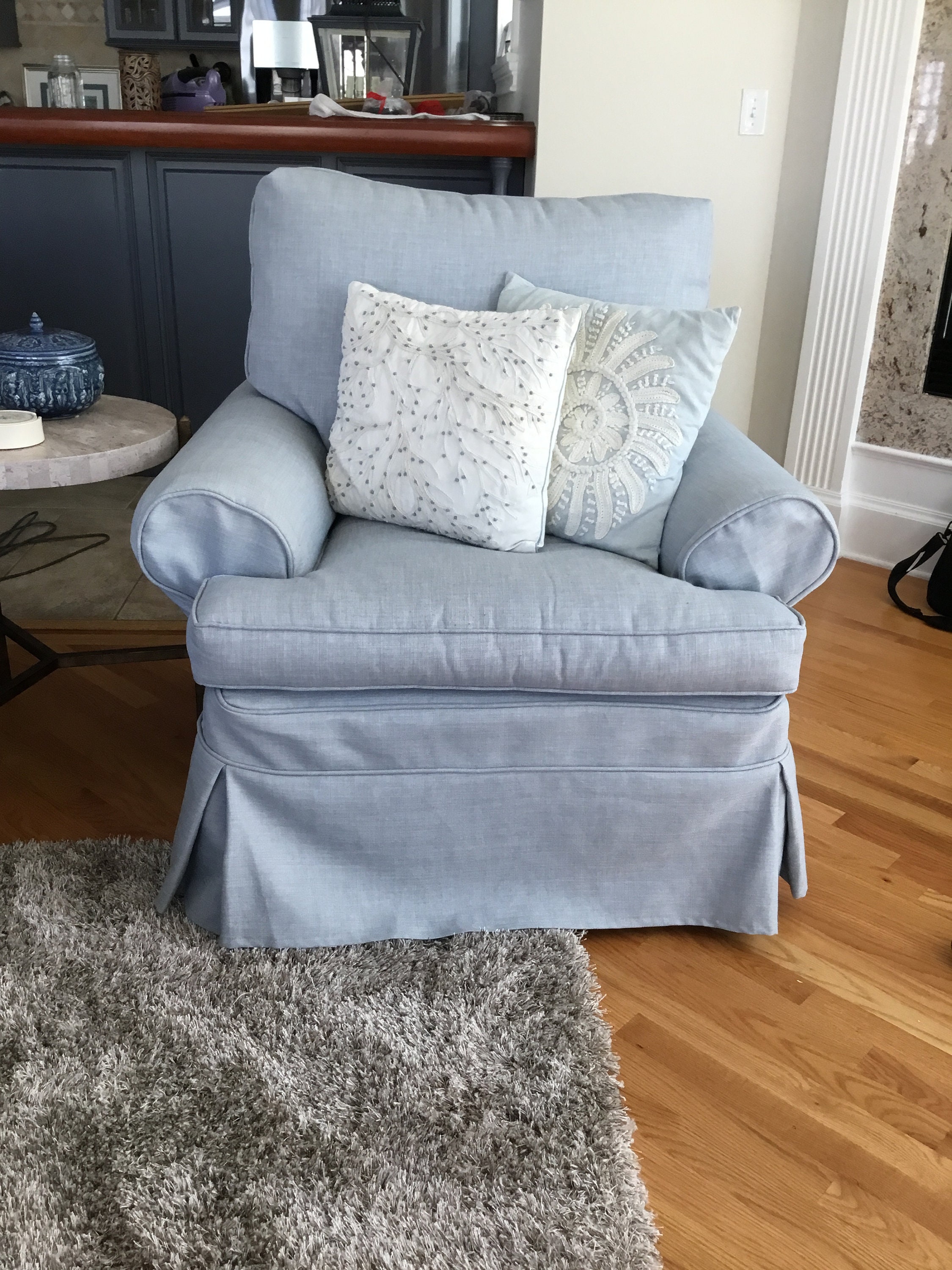 Henredon fireside club chair with custom slip covers Etsy