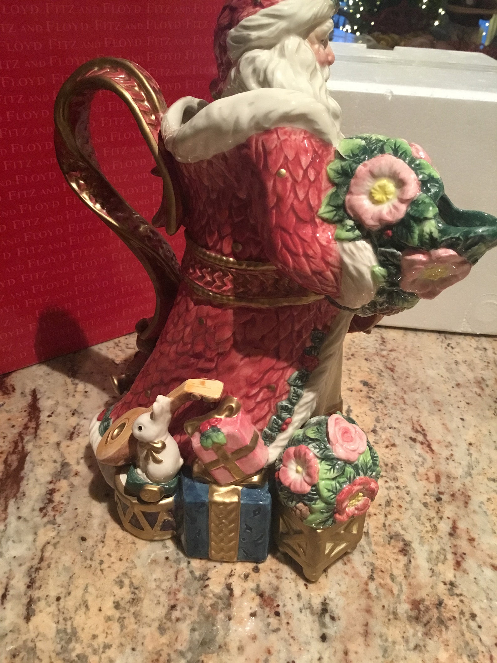 Fitz and Floyd Christmas Holiday Classics Green Wreath Santa Etsy