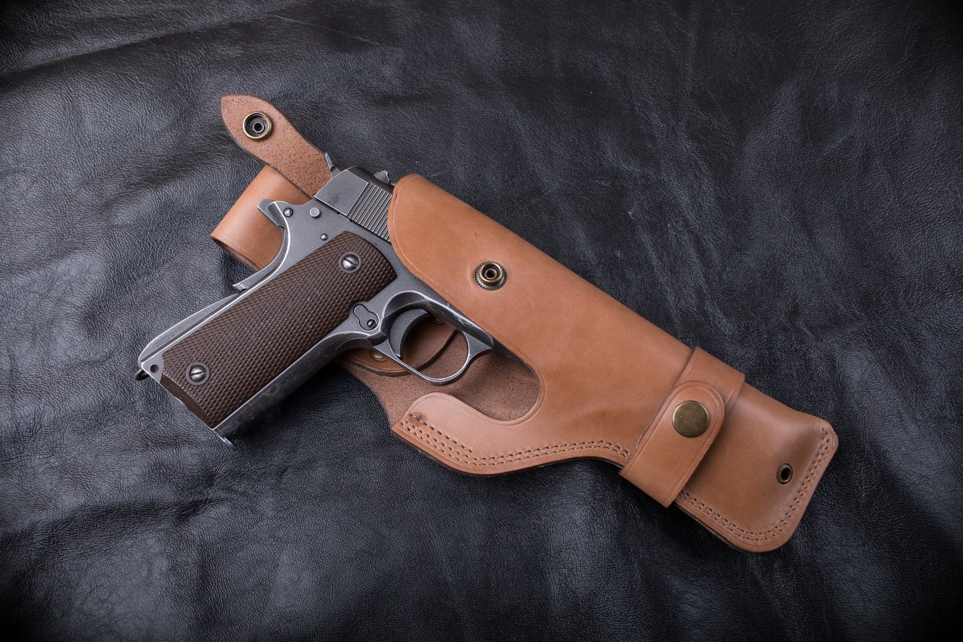 Colt 1911 Leather Holster Unique Design Retro Style Etsy